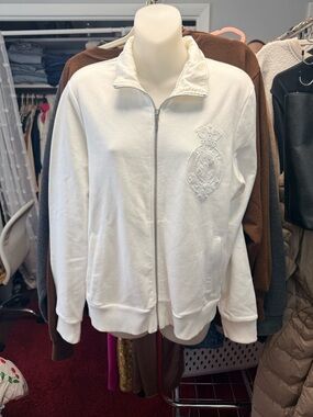 Ralph Lauren Women’s White Zip-Front Track Jacket